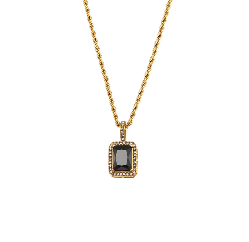 Gold Diamond Necklace/ Diamond necklace/ gold necklace/gold chain/ stainless steel/ 1k gold necklace/ 24k gold necklace
