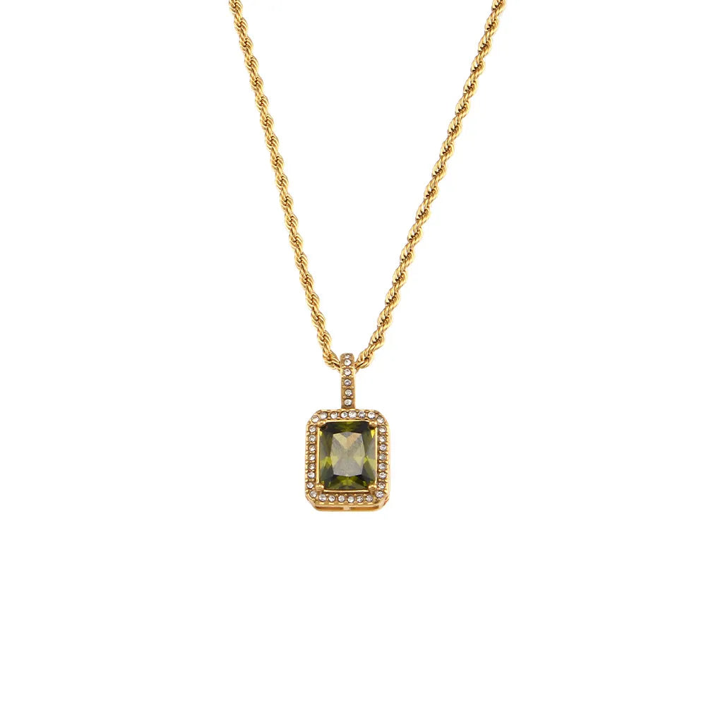 Green Diamond Necklace