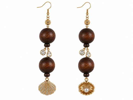 Ashley Golden Wood Earrings | Ambre’ Jewelry