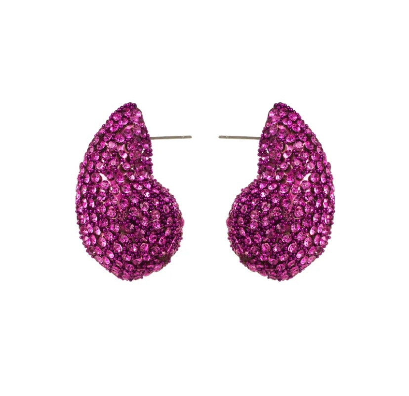 Teardrop earring/Diamond stud earrings/pink Diamond earrings/botegga dupe earring