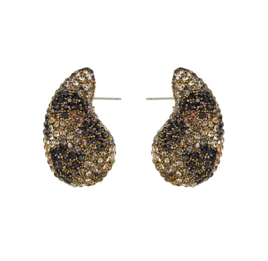Teardrop earrings/ teardrop diamond earrings/botegga dupe earring/cheetah print earrings